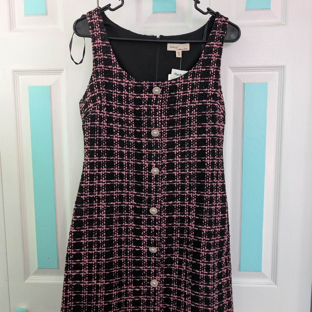 BeBop Black and Pink Plaid Dress